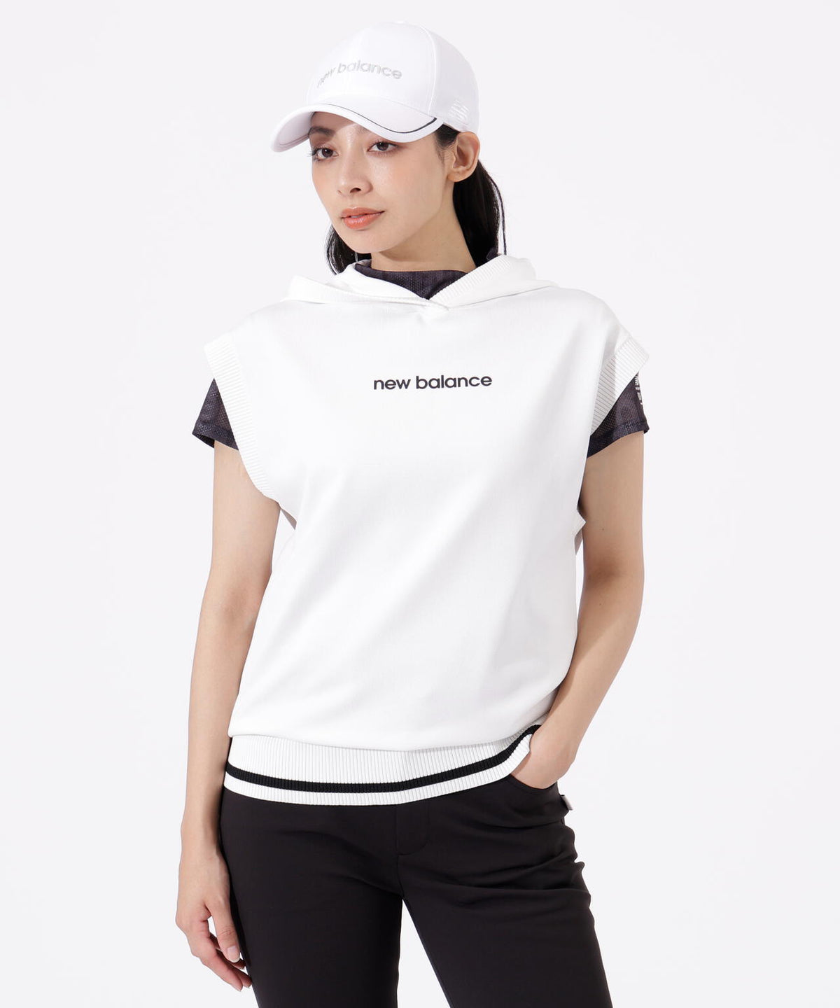 スリーブレス ニット フーディー (WOMENS)