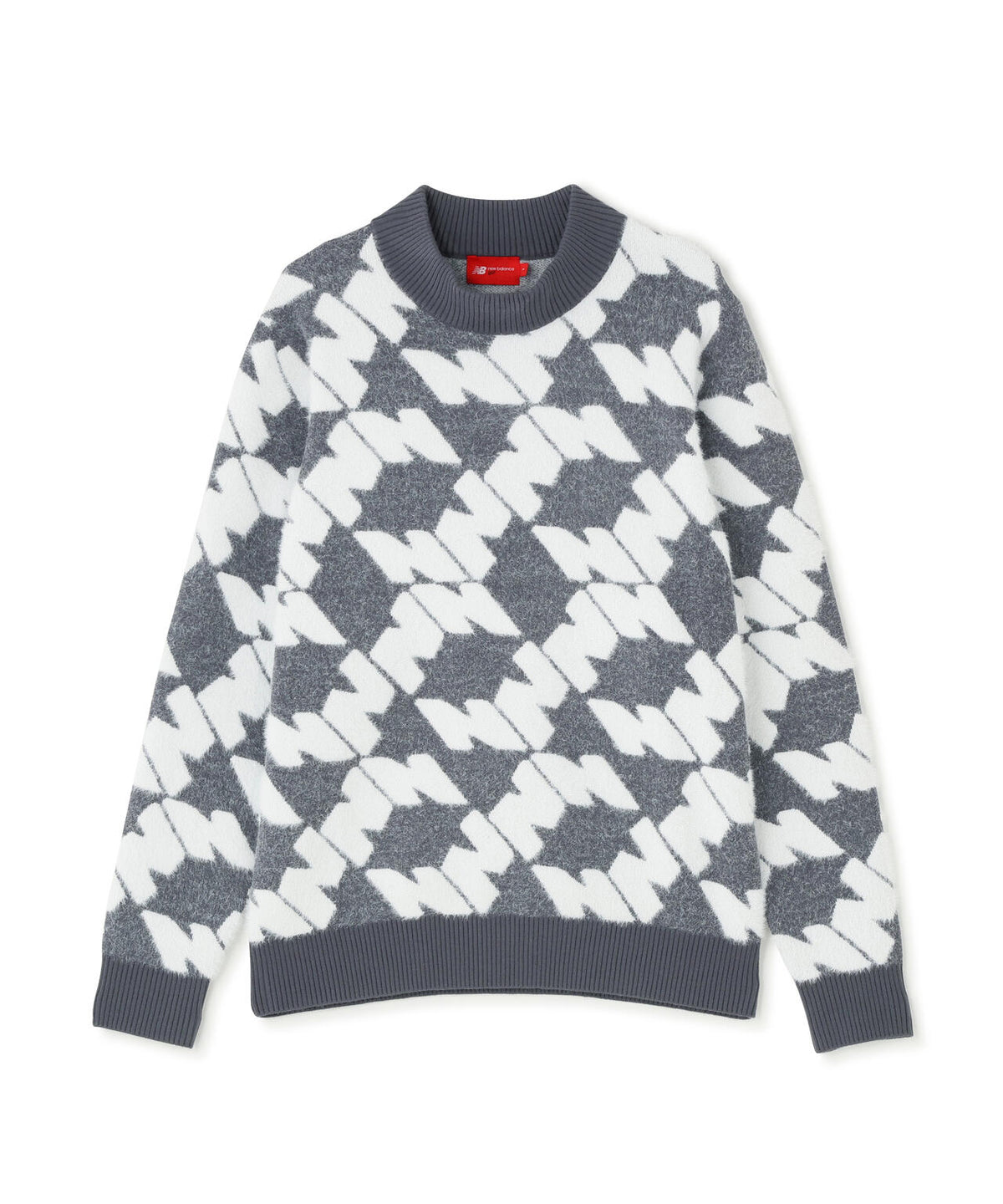 Nサークル柄 モックネック ニット プルオーバー (WOMENS)