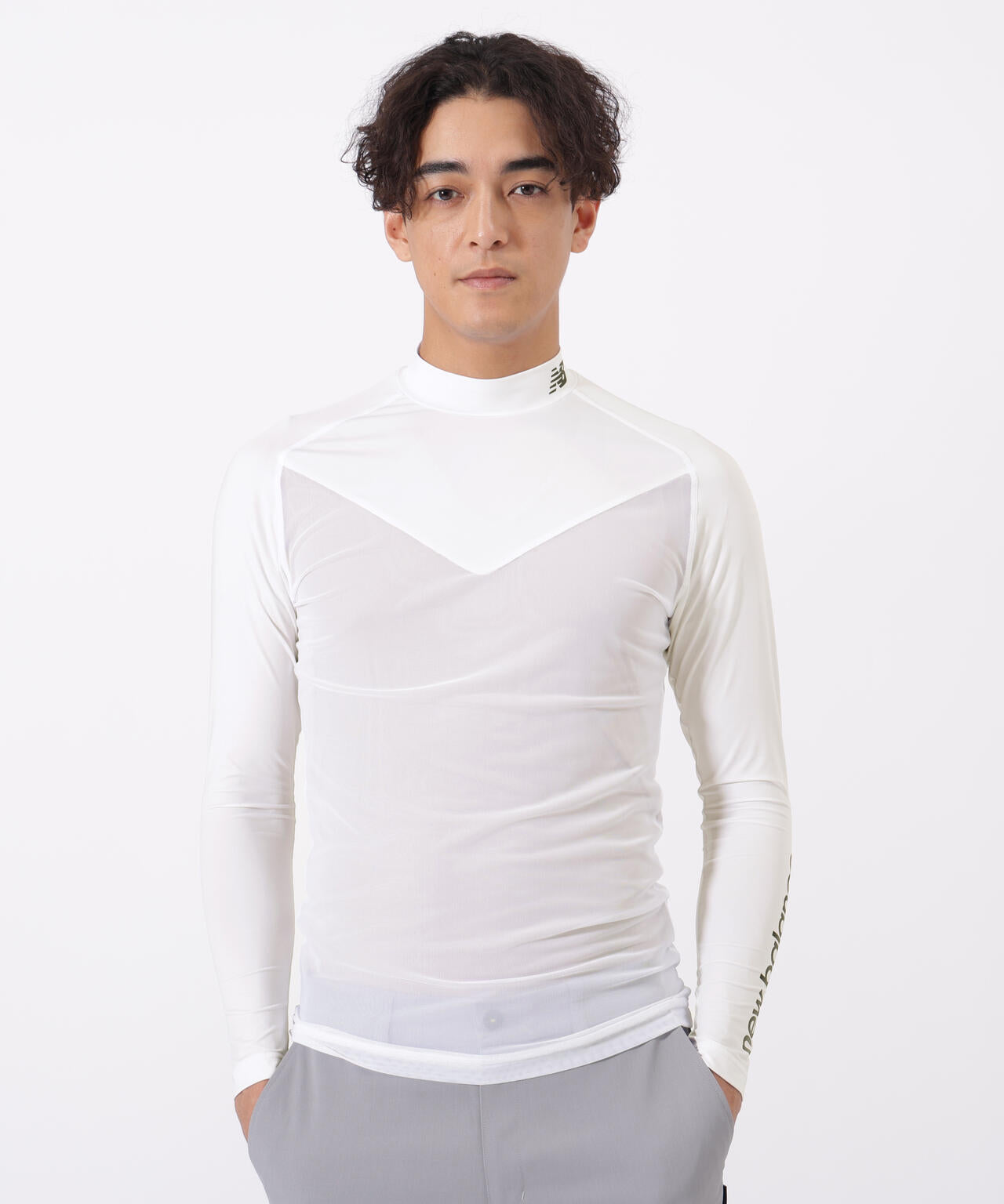 UV 接触冷感 モックネック インナー プルオーバー (MENS)