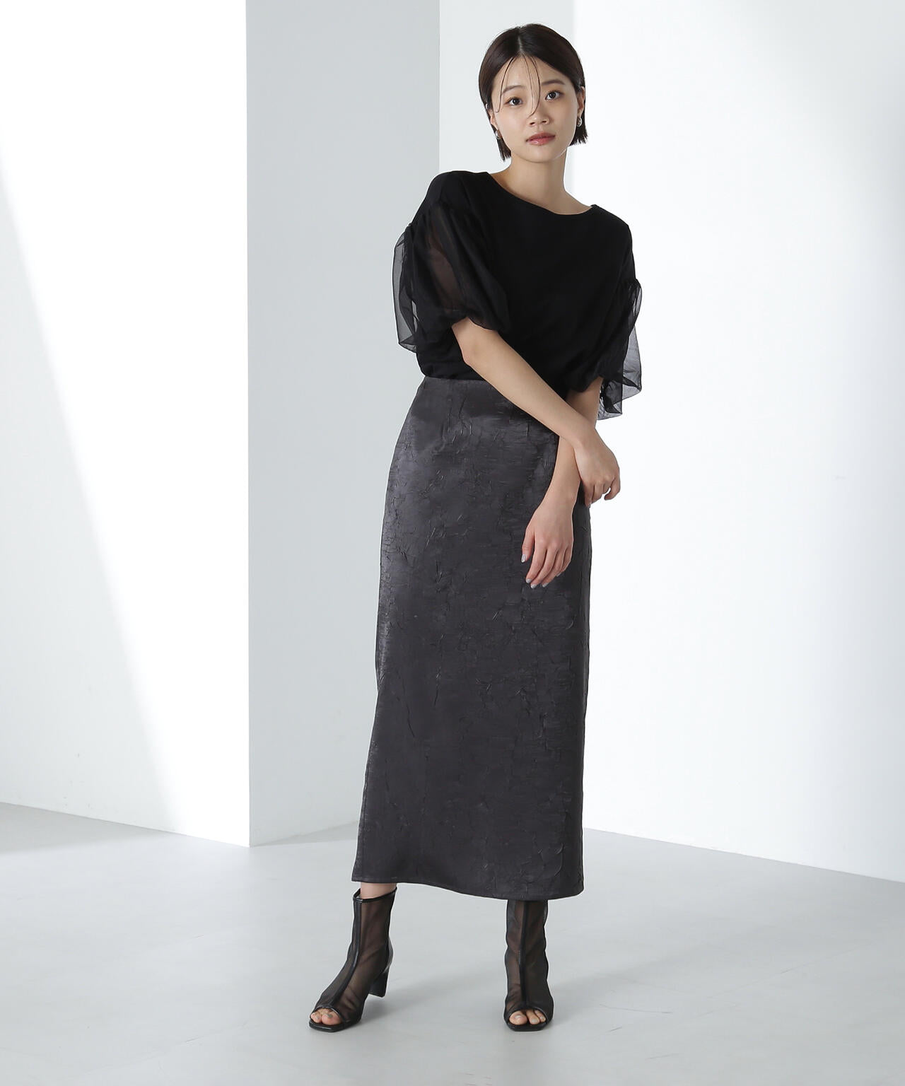 リンクルサテンナロースカート*