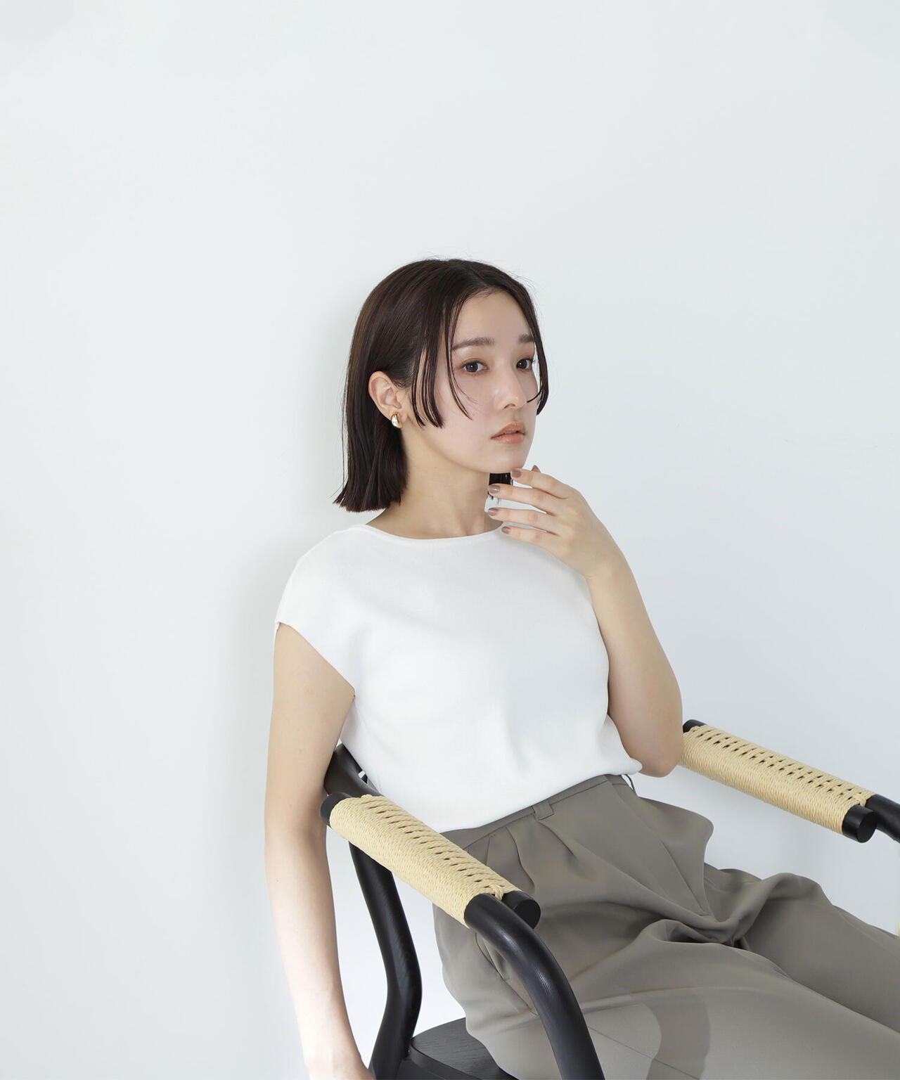 総針ベーシックシリーズ ボートネックニット*