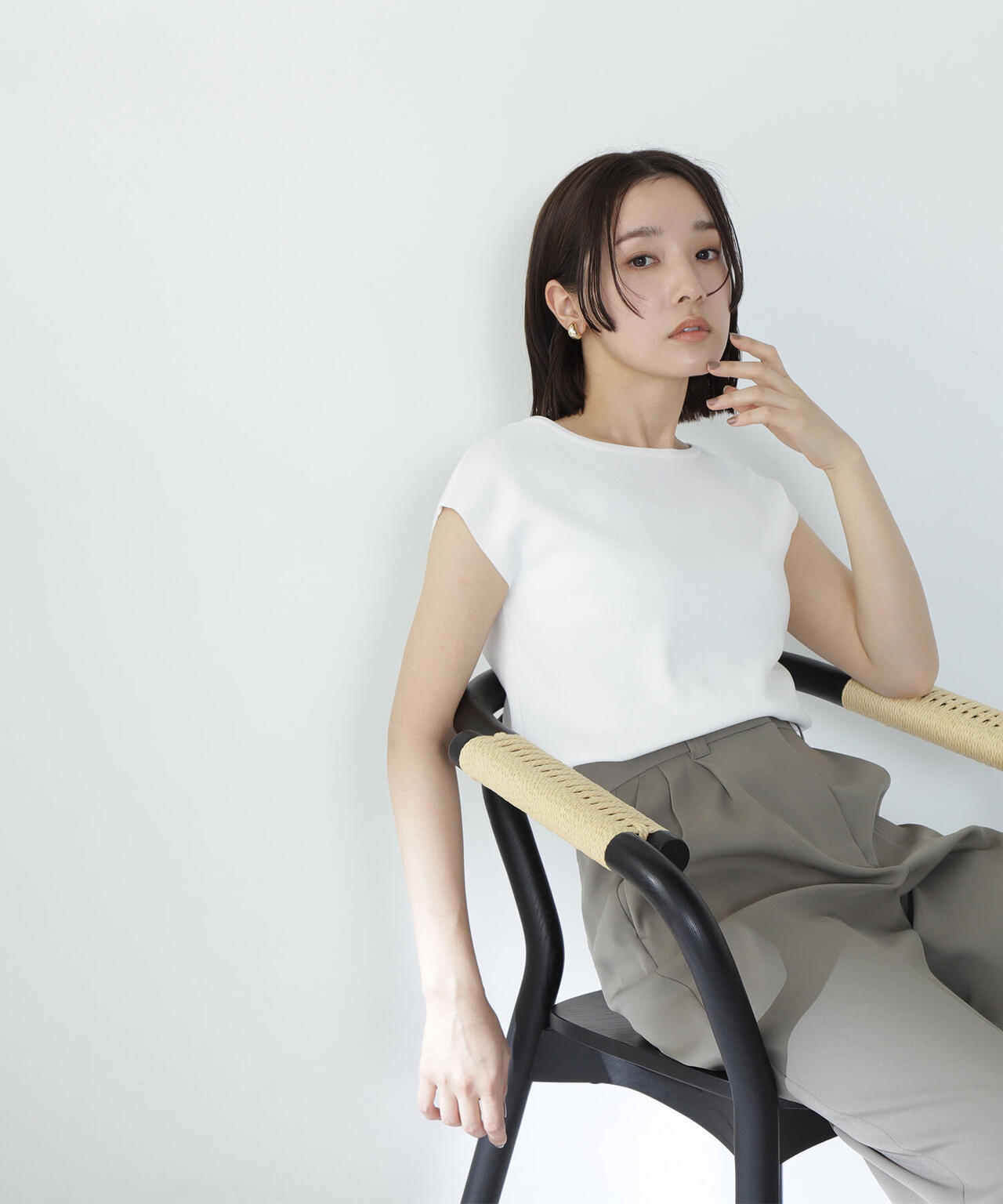 総針ベーシックシリーズ ボートネックニット*