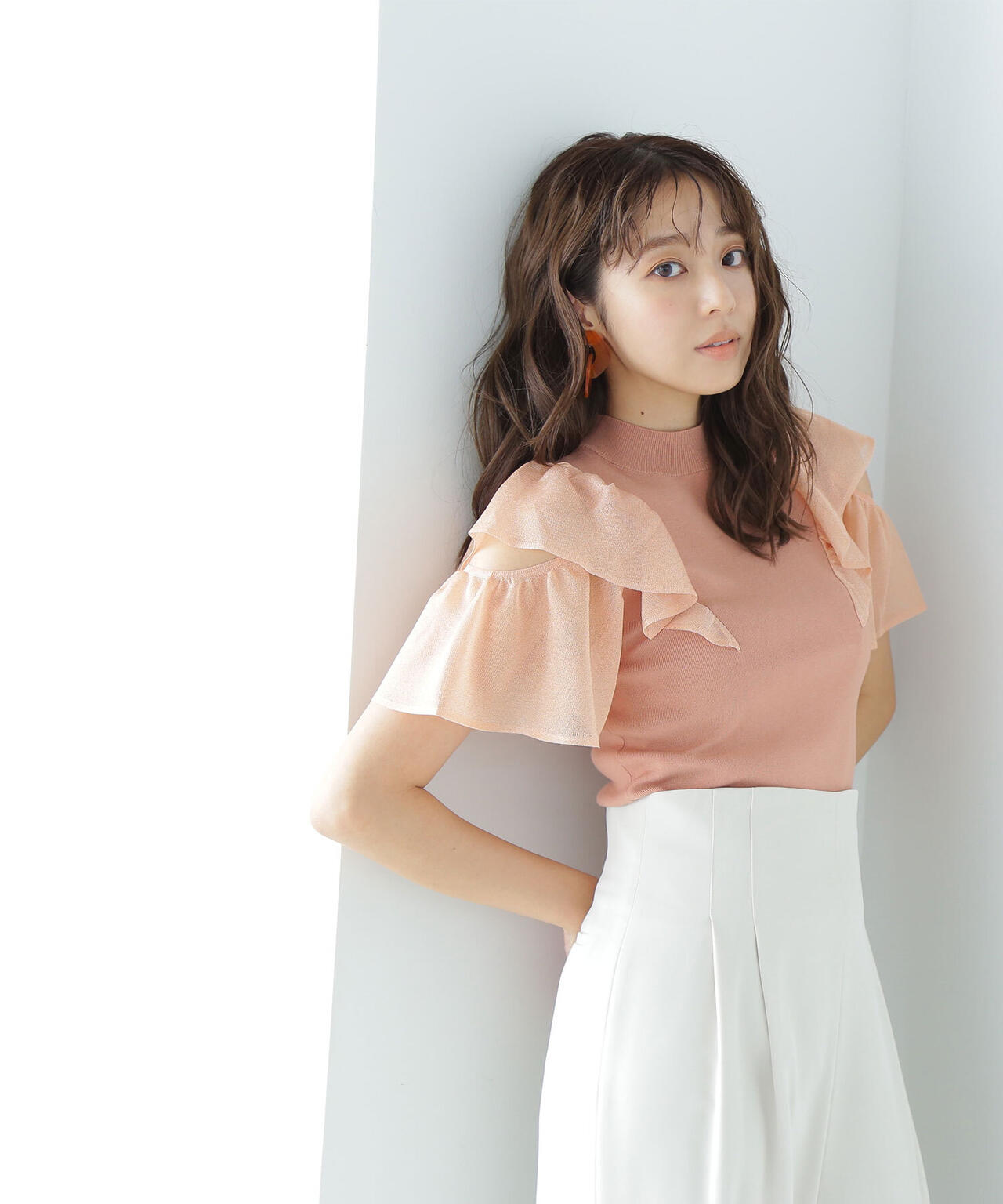 ラッフルシアースリーブニット*