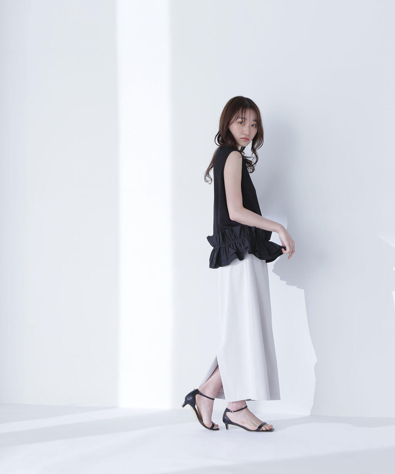 ナローリボンストレートスカート*