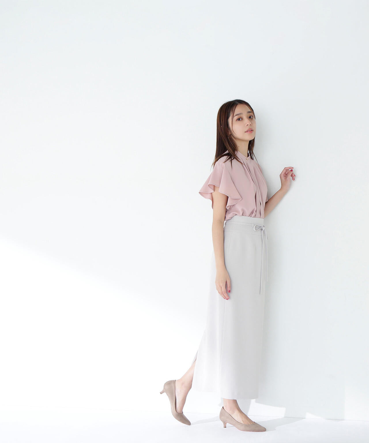 ナローリボンストレートスカート*