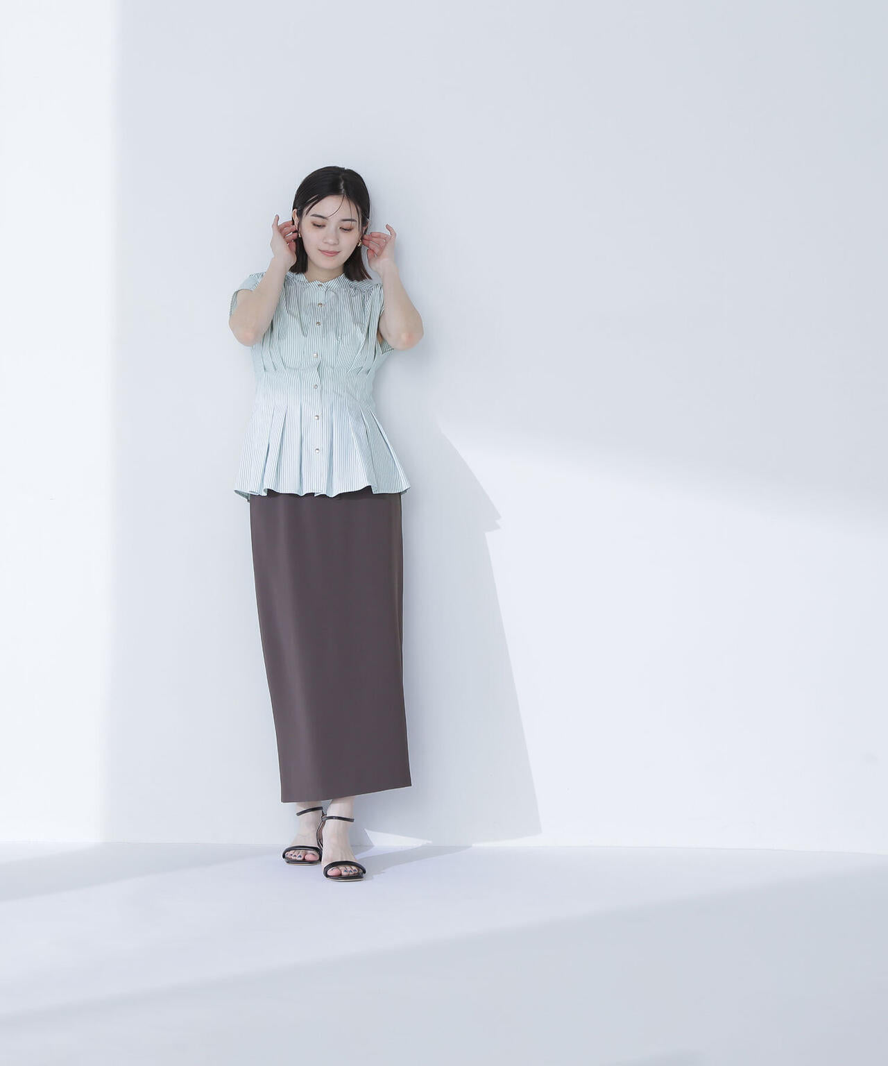 ナローリボンストレートスカート*