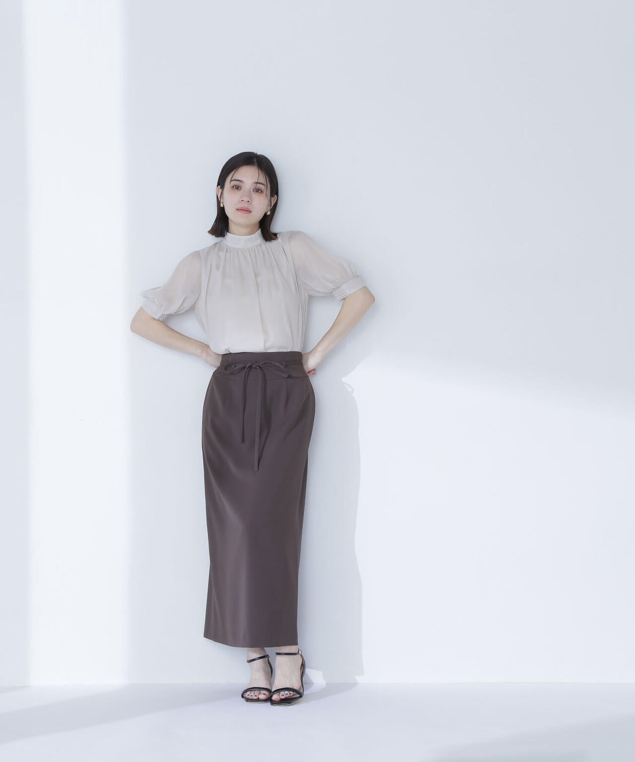 ナローリボンストレートスカート*