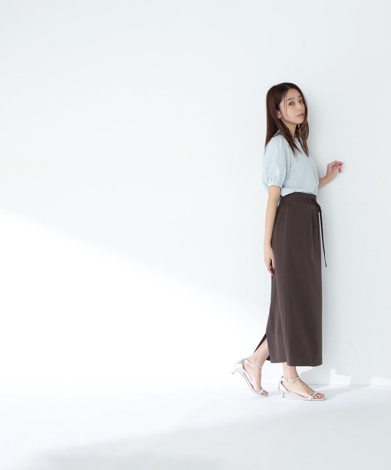 ナローリボンストレートスカート*