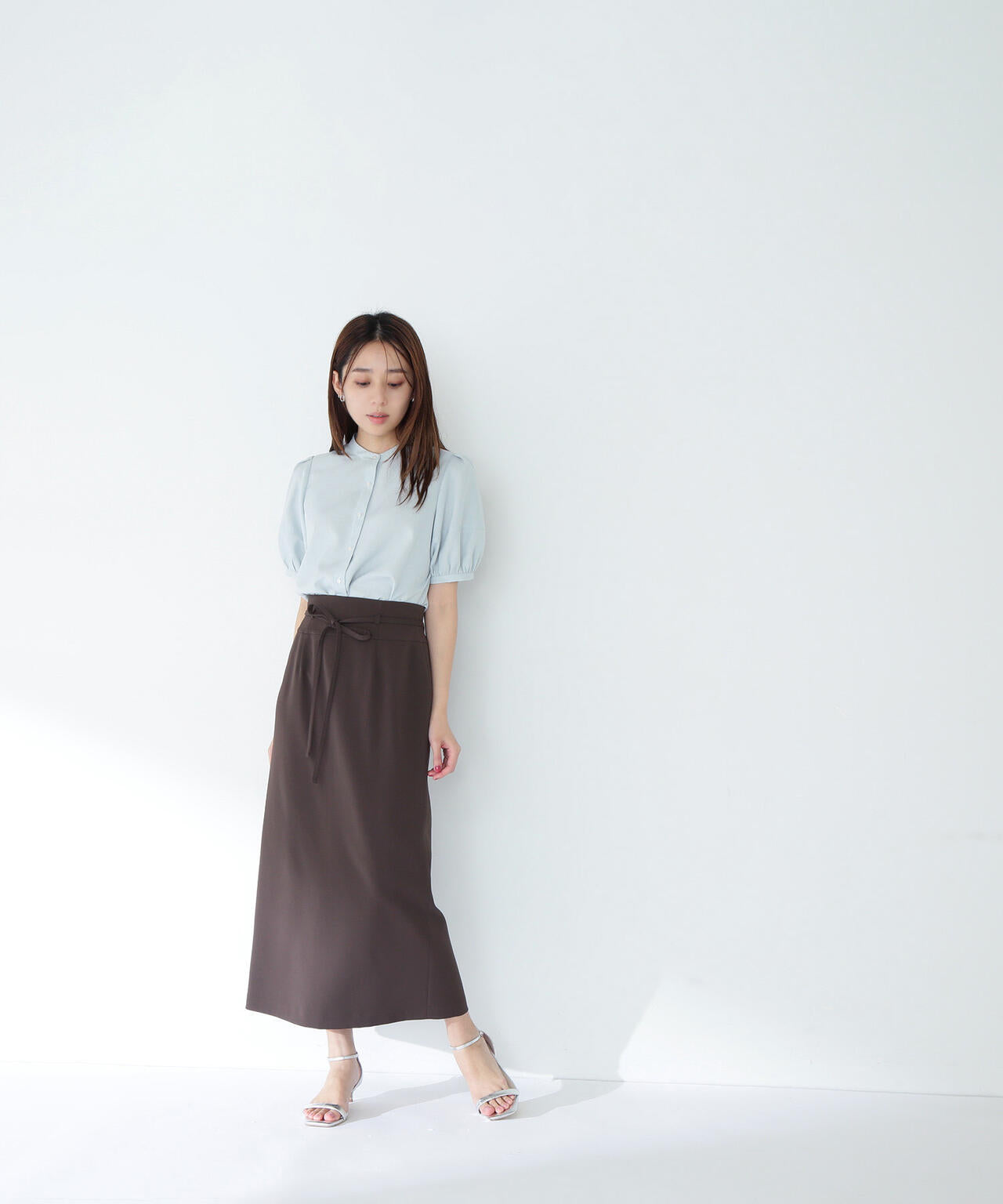 ナローリボンストレートスカート*