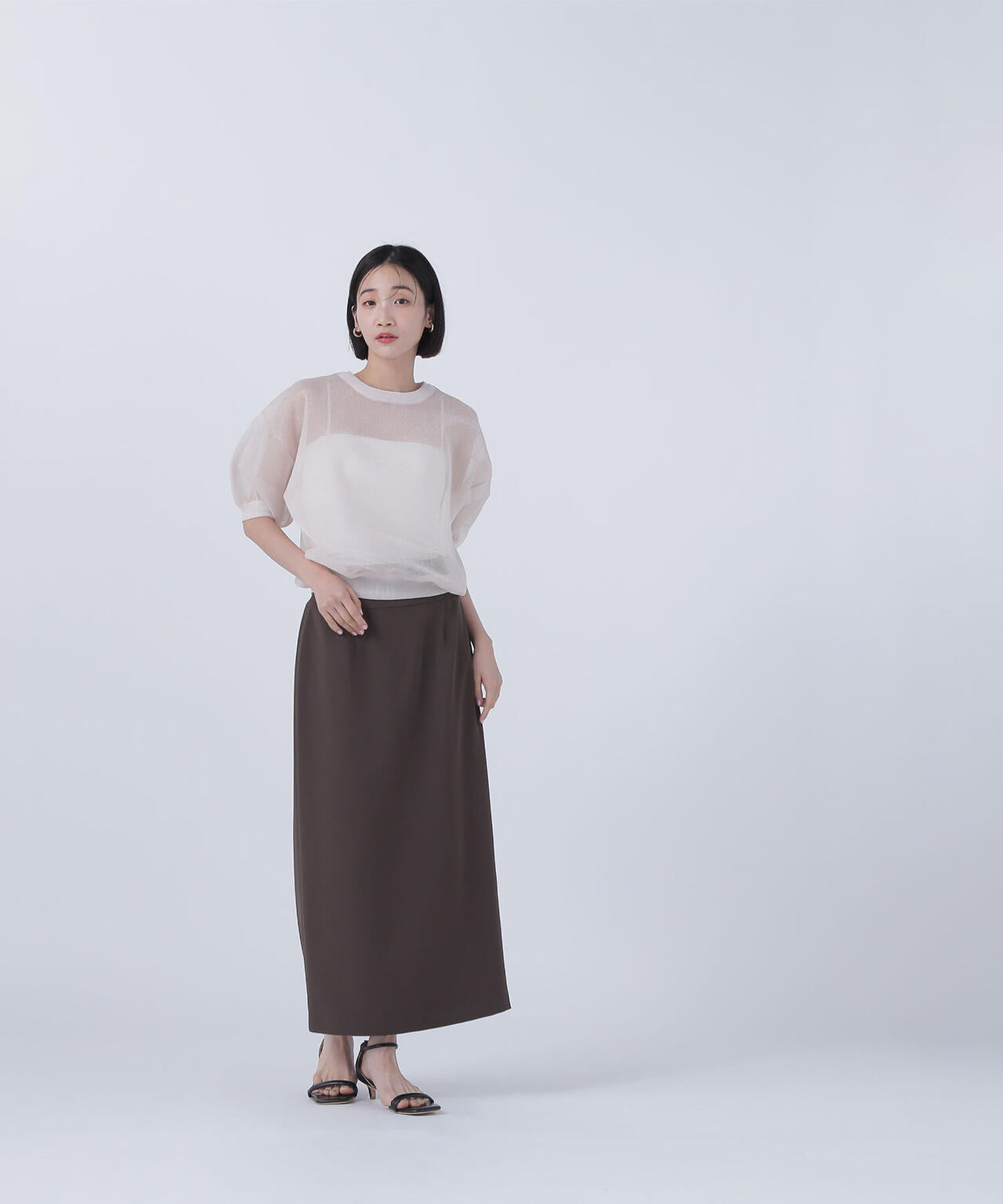 ナローリボンストレートスカート*
