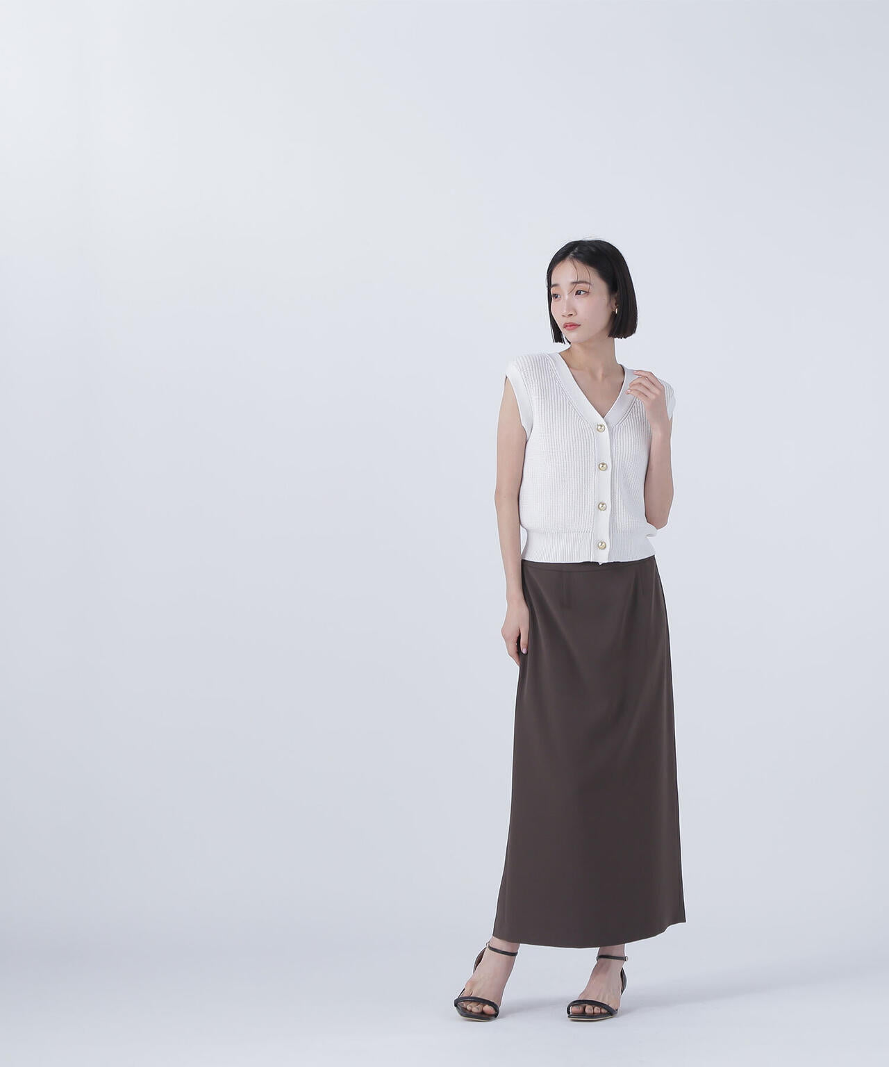ナローリボンストレートスカート*