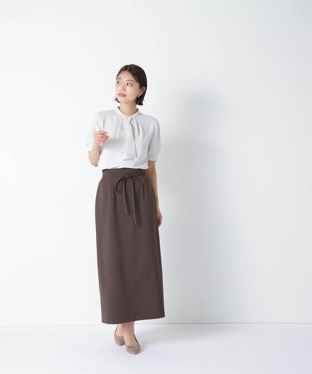 ナローリボンストレートスカート*
