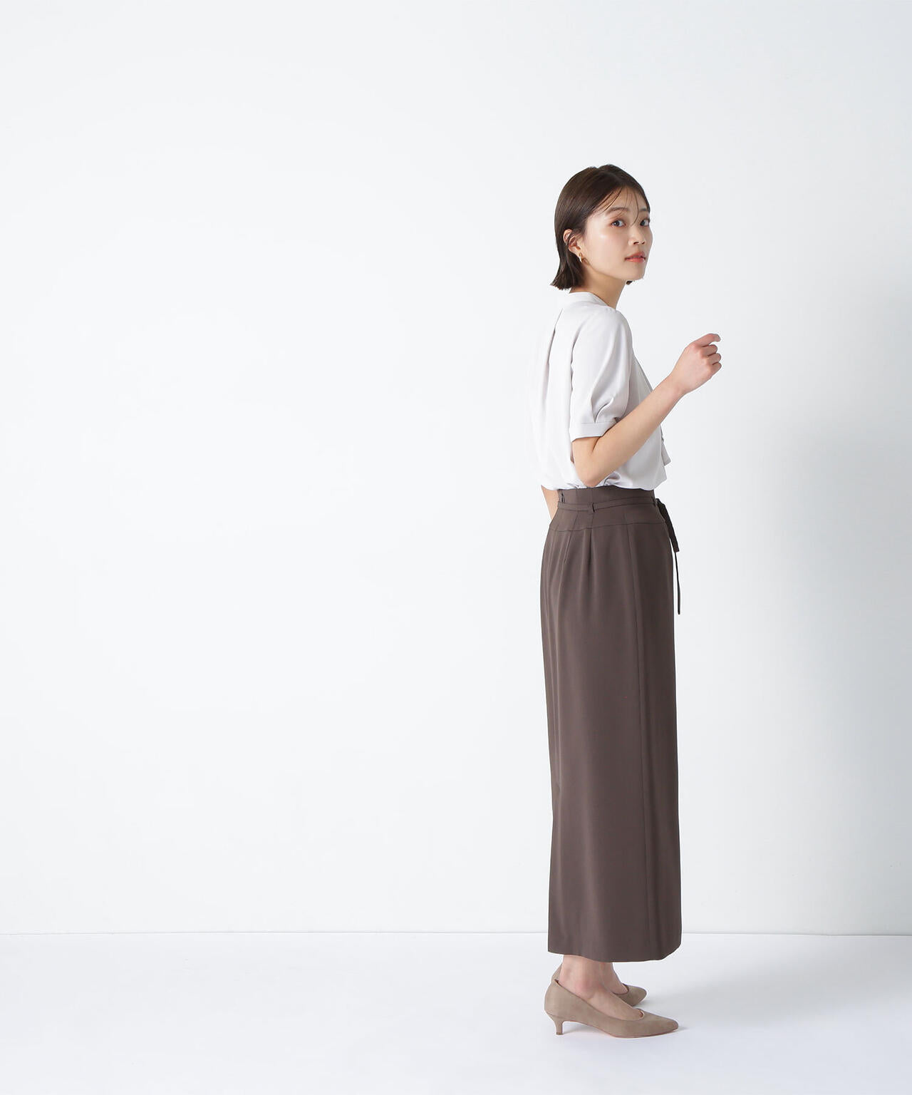 ナローリボンストレートスカート*