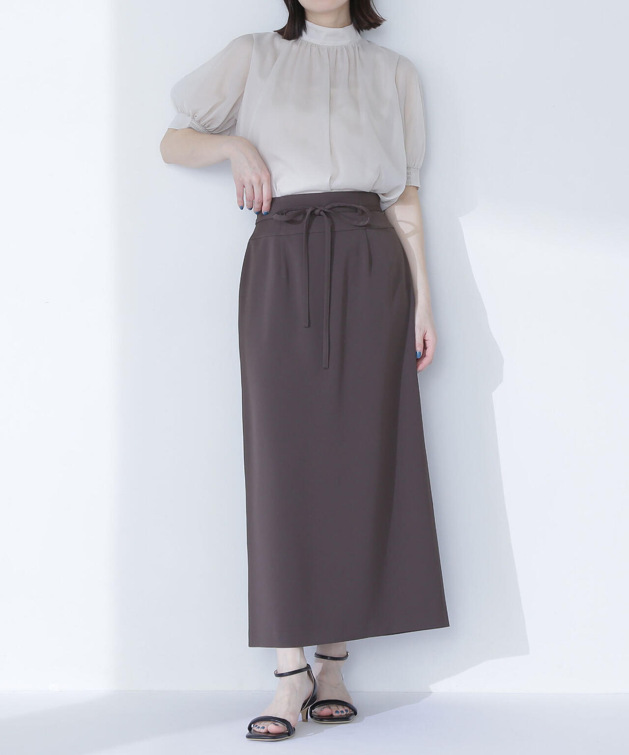 ナローリボンストレートスカート*