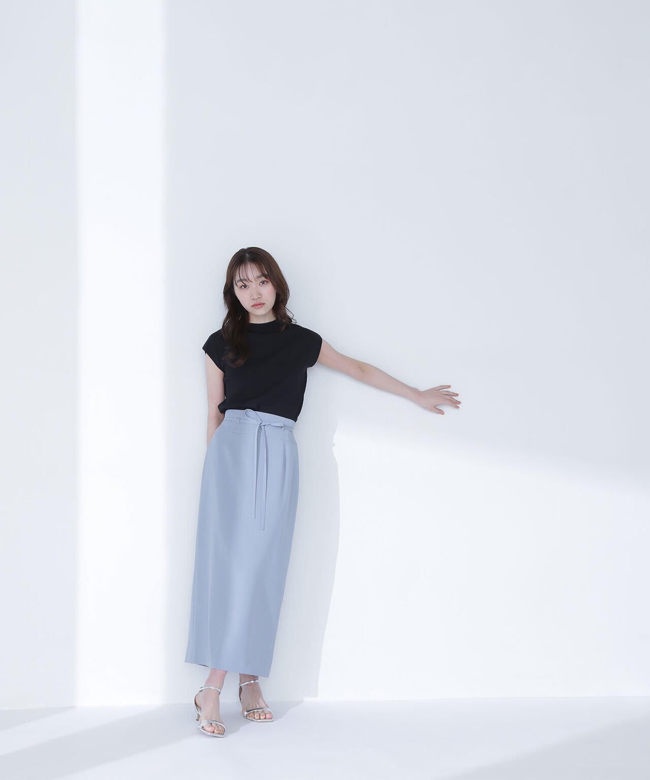 ナローリボンストレートスカート*
