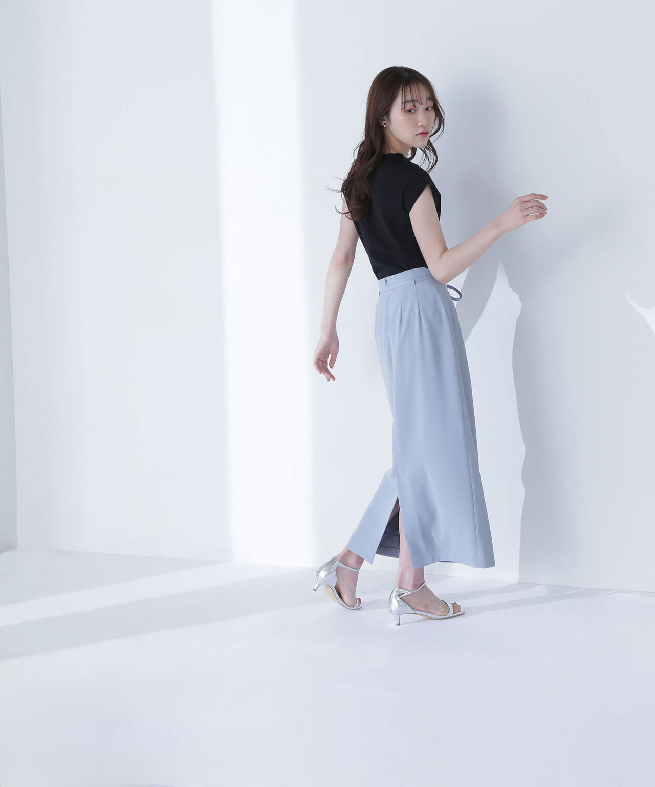 ナローリボンストレートスカート*