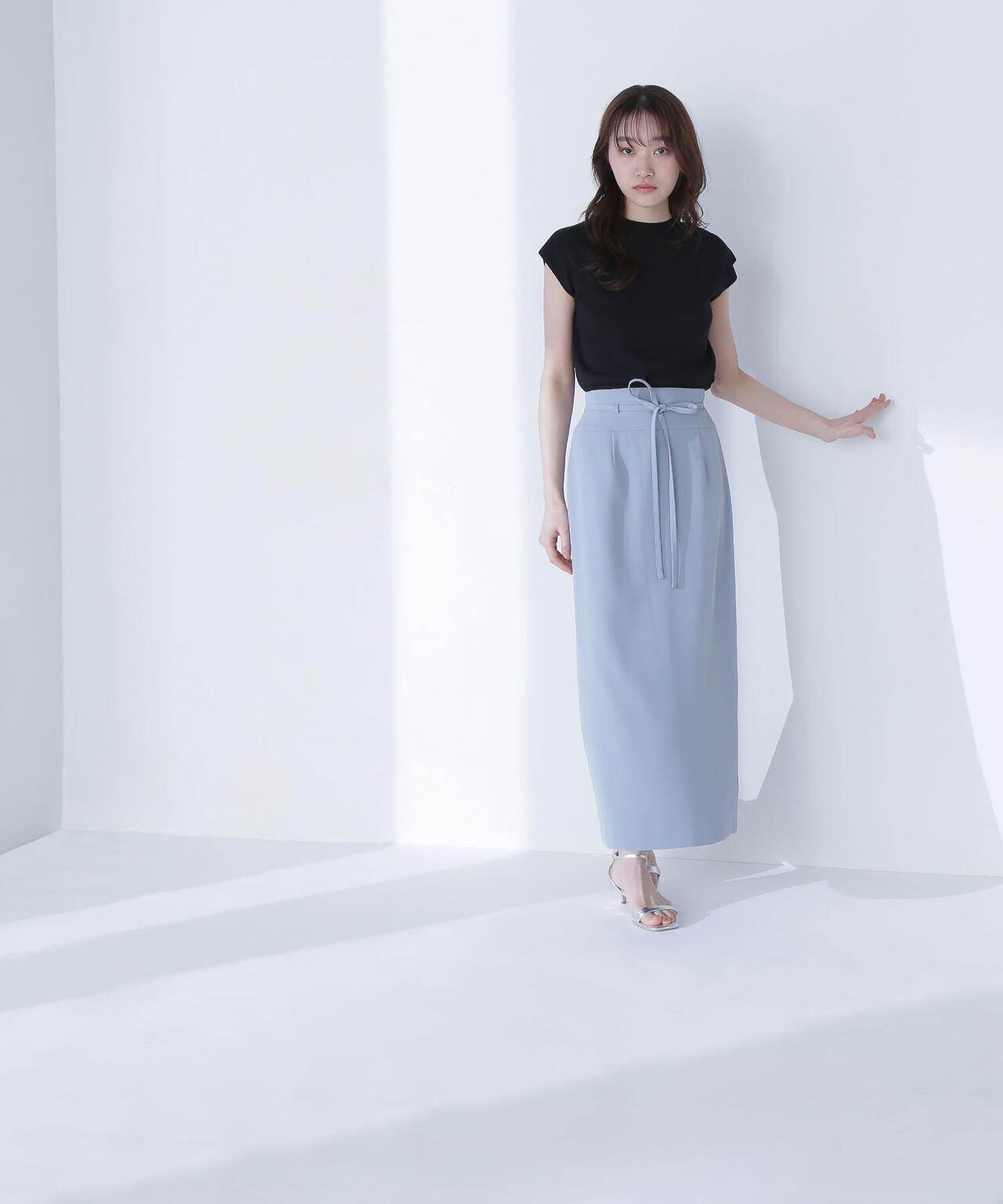 ナローリボンストレートスカート*
