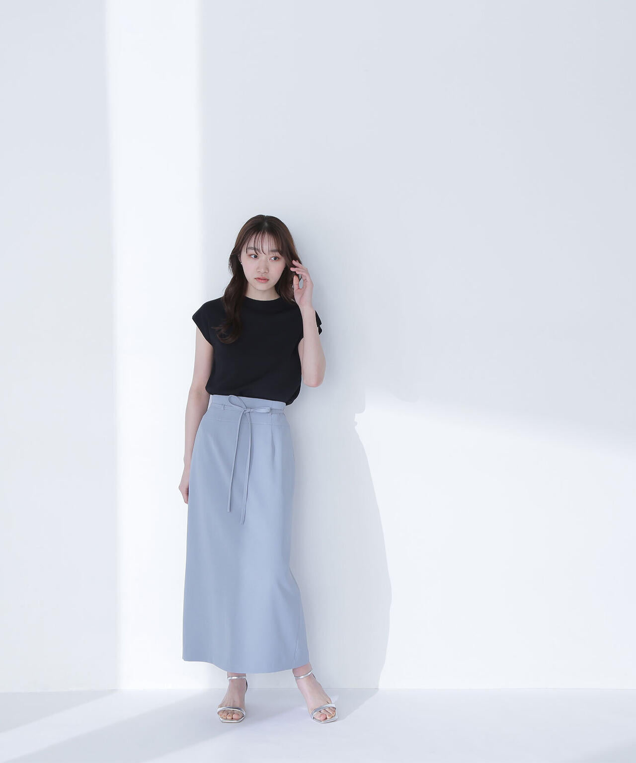ナローリボンストレートスカート*