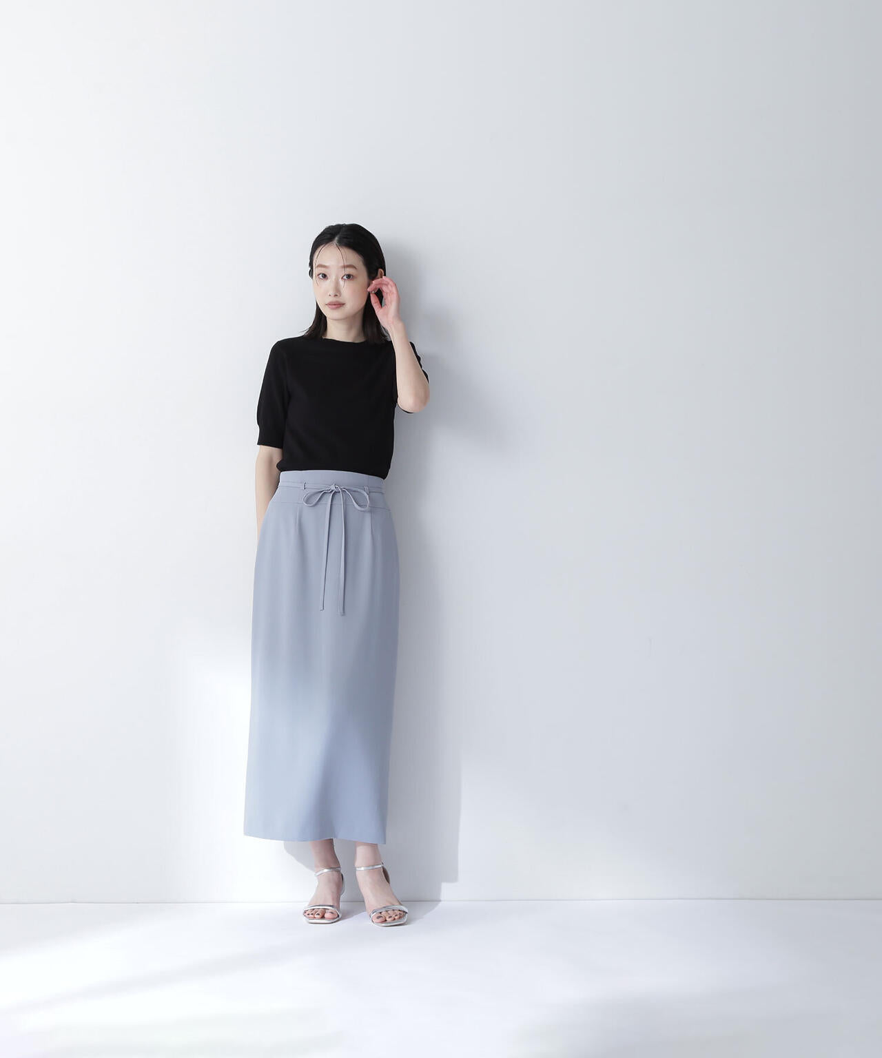 ナローリボンストレートスカート*