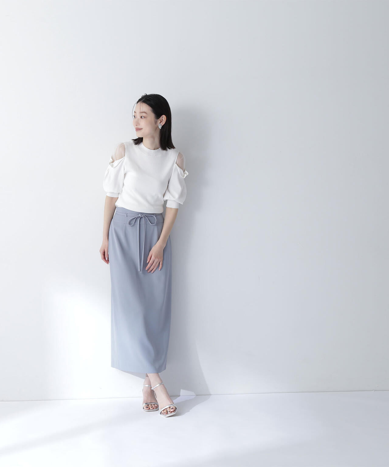 ナローリボンストレートスカート*