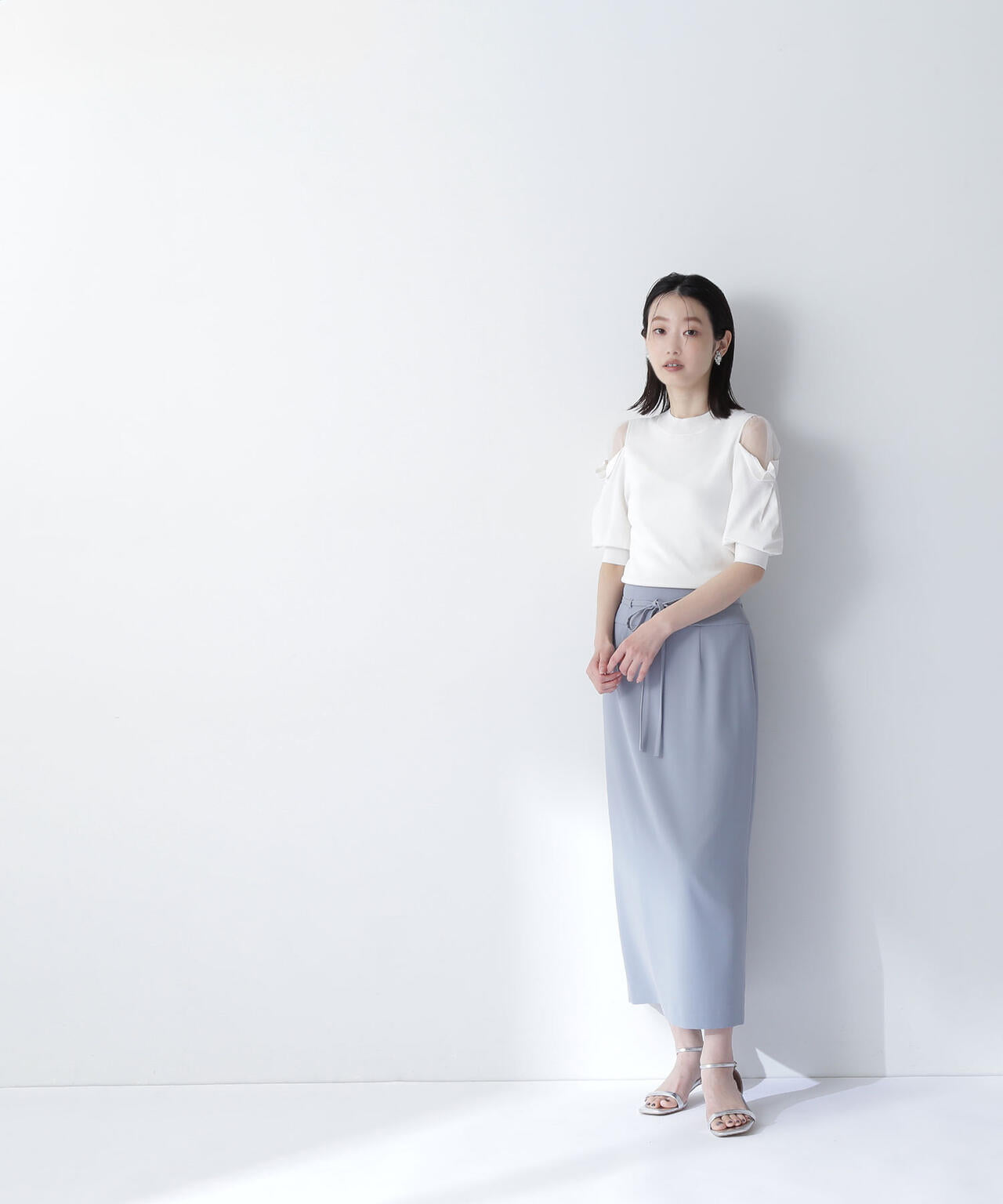 ナローリボンストレートスカート*