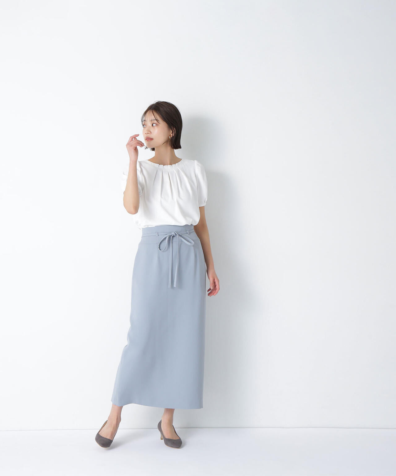 ナローリボンストレートスカート*