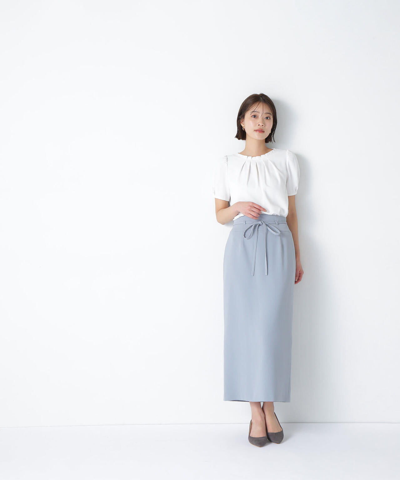 ナローリボンストレートスカート*