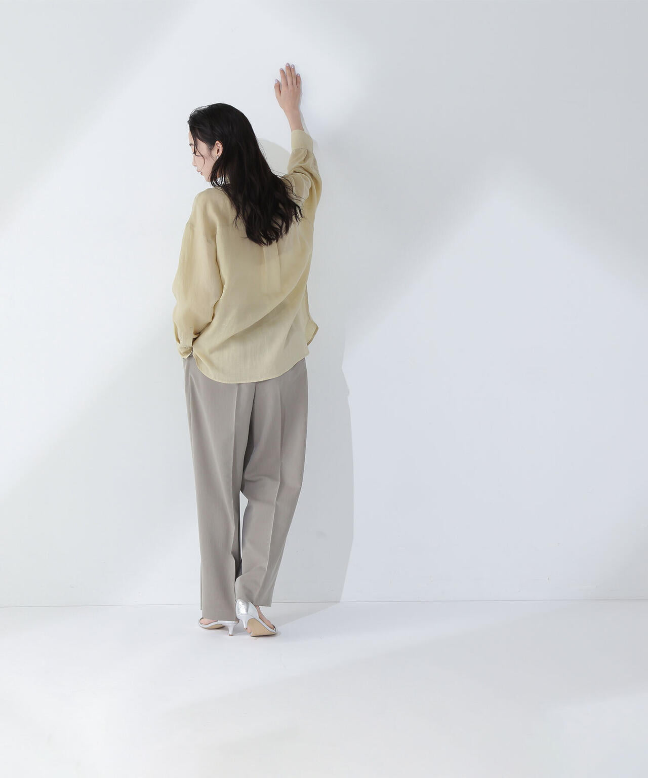 ＜骨格ナチュラル＞ツータックワイドパンツ*