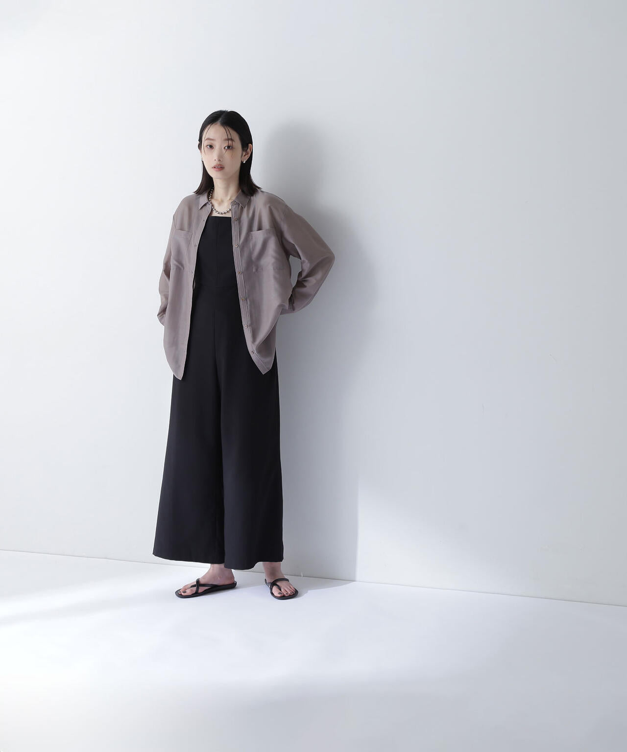 【THINK NATURAL】バックオープンキャミオールインワン*