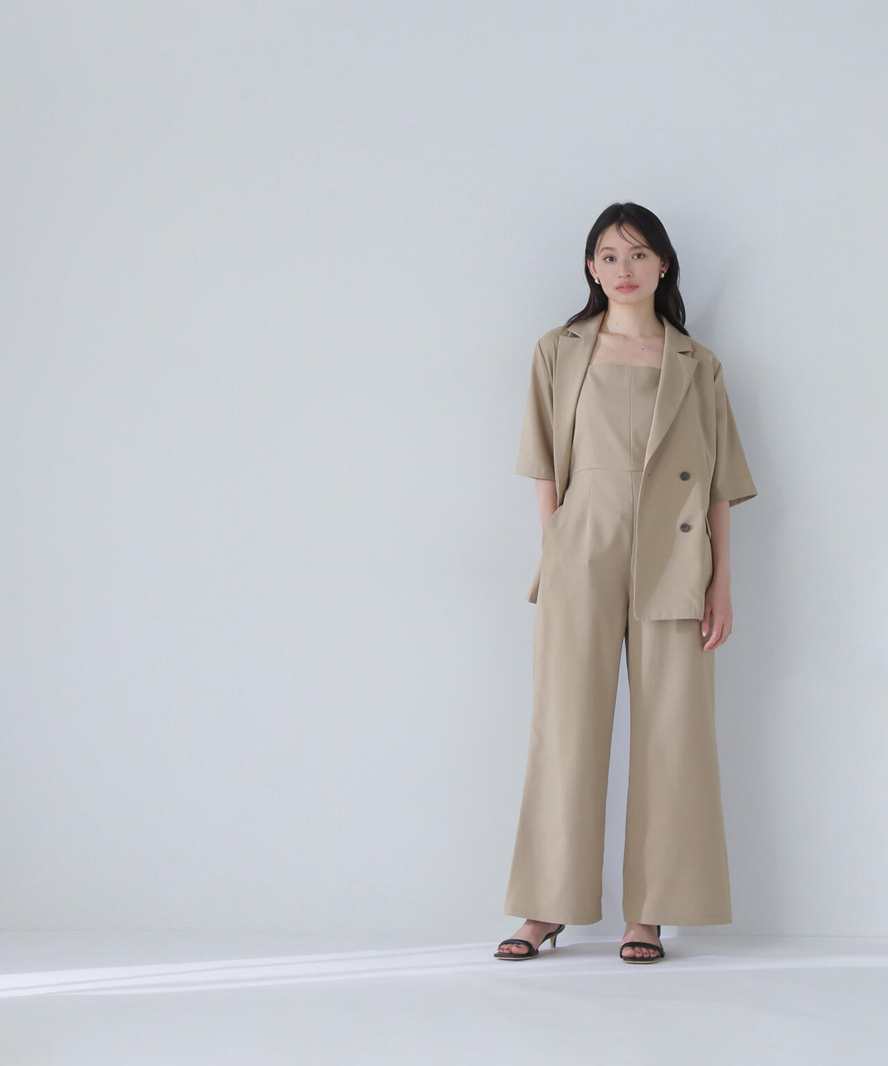 【THINK NATURAL】バックオープンキャミオールインワン*