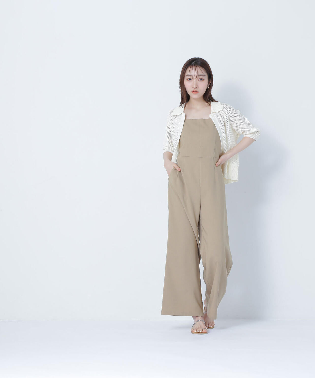 【THINK NATURAL】バックオープンキャミオールインワン*