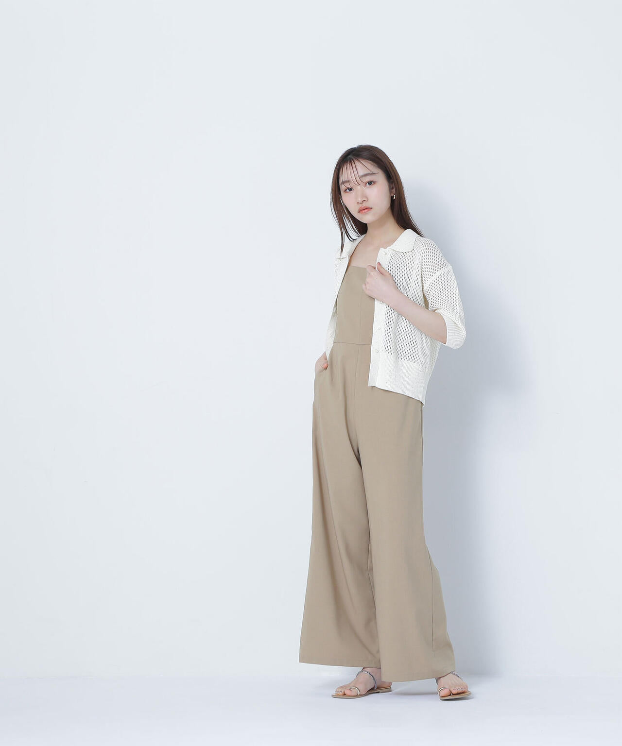 【THINK NATURAL】バックオープンキャミオールインワン*