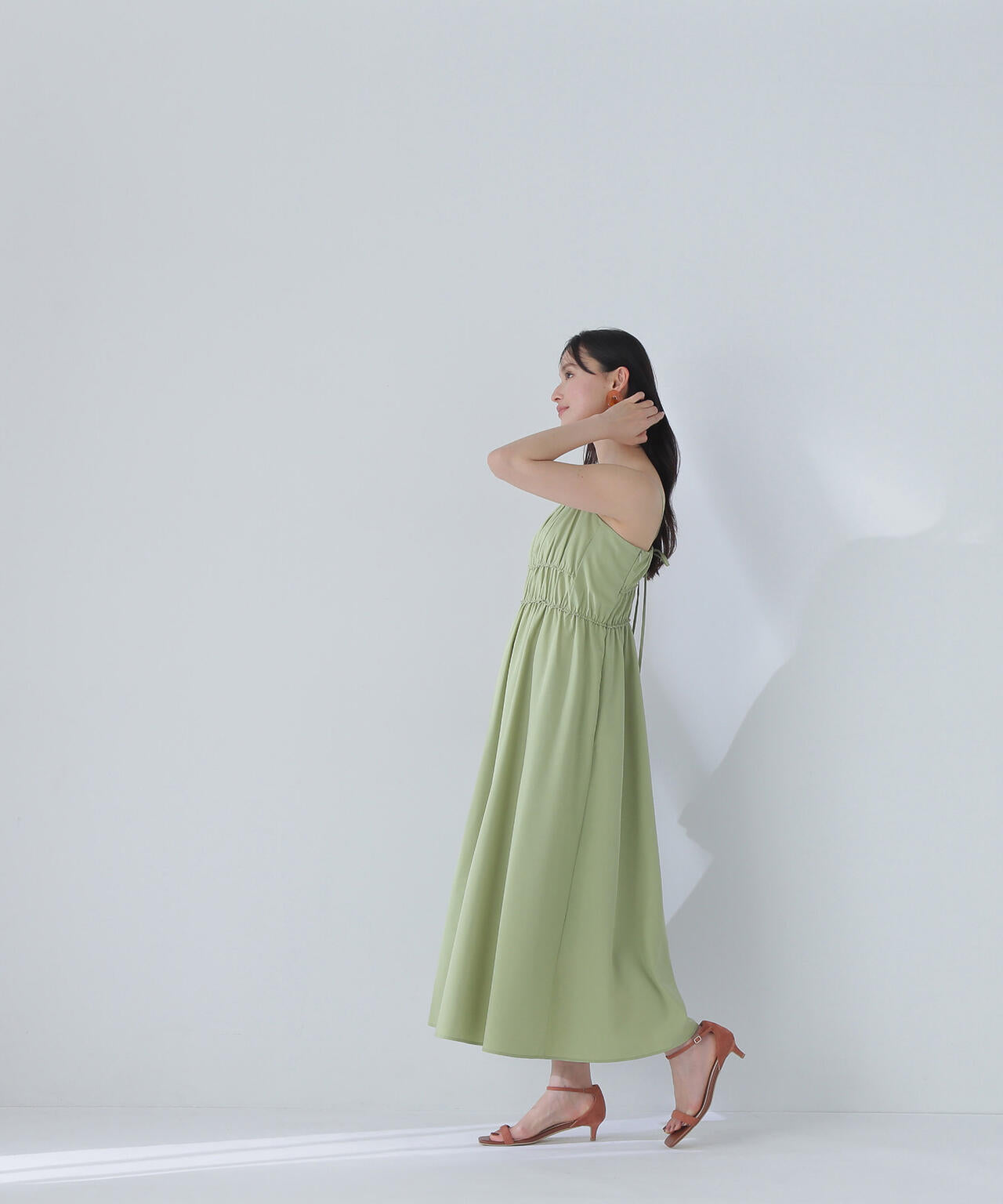 【THINK NATURAL】ギャザーデザインキャミワンピース*