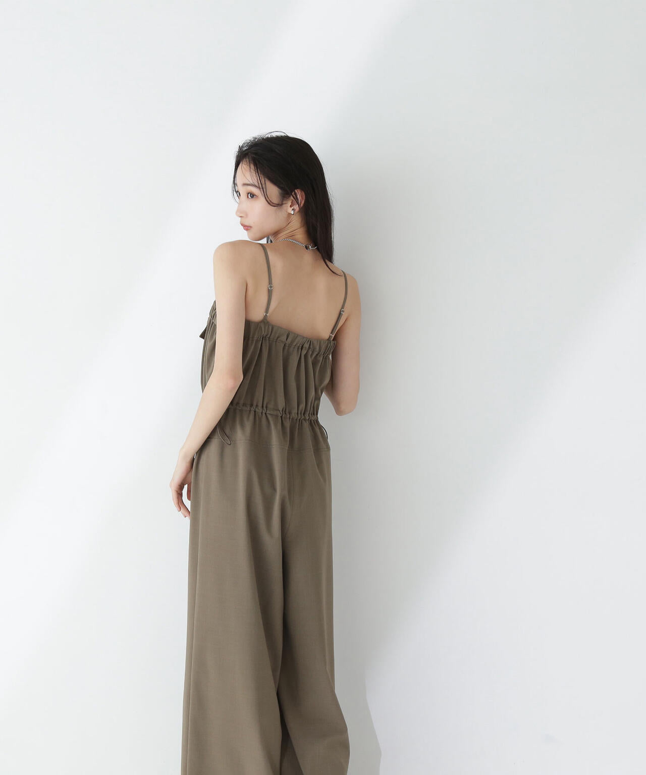 ダブルポケットギャザーオールインワン＊