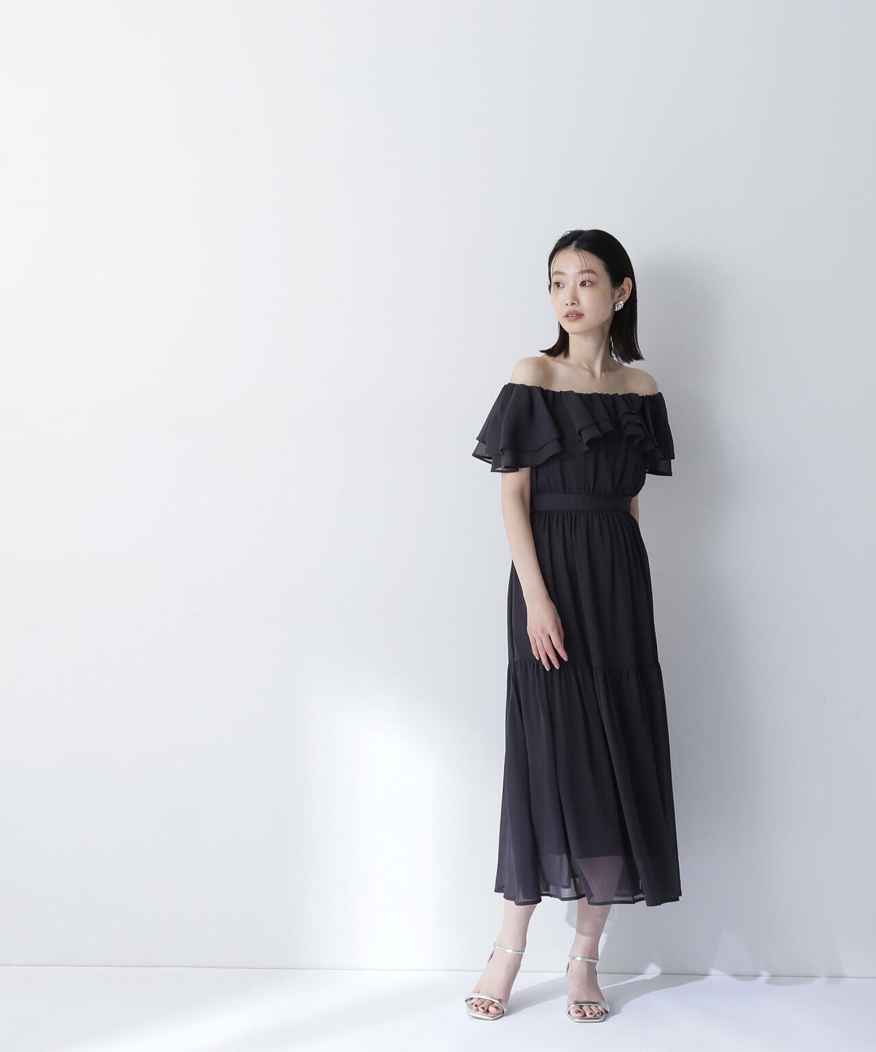 楊柳オフショルワンピース*