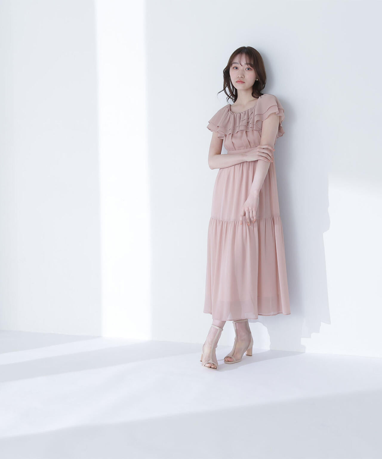 楊柳オフショルワンピース*