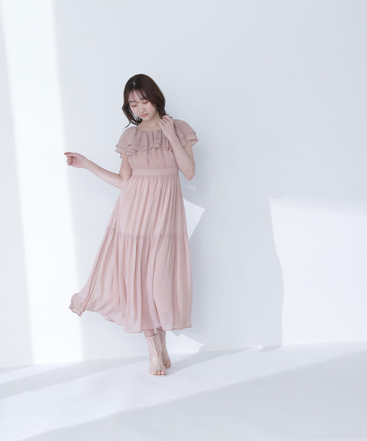 楊柳オフショルワンピース*