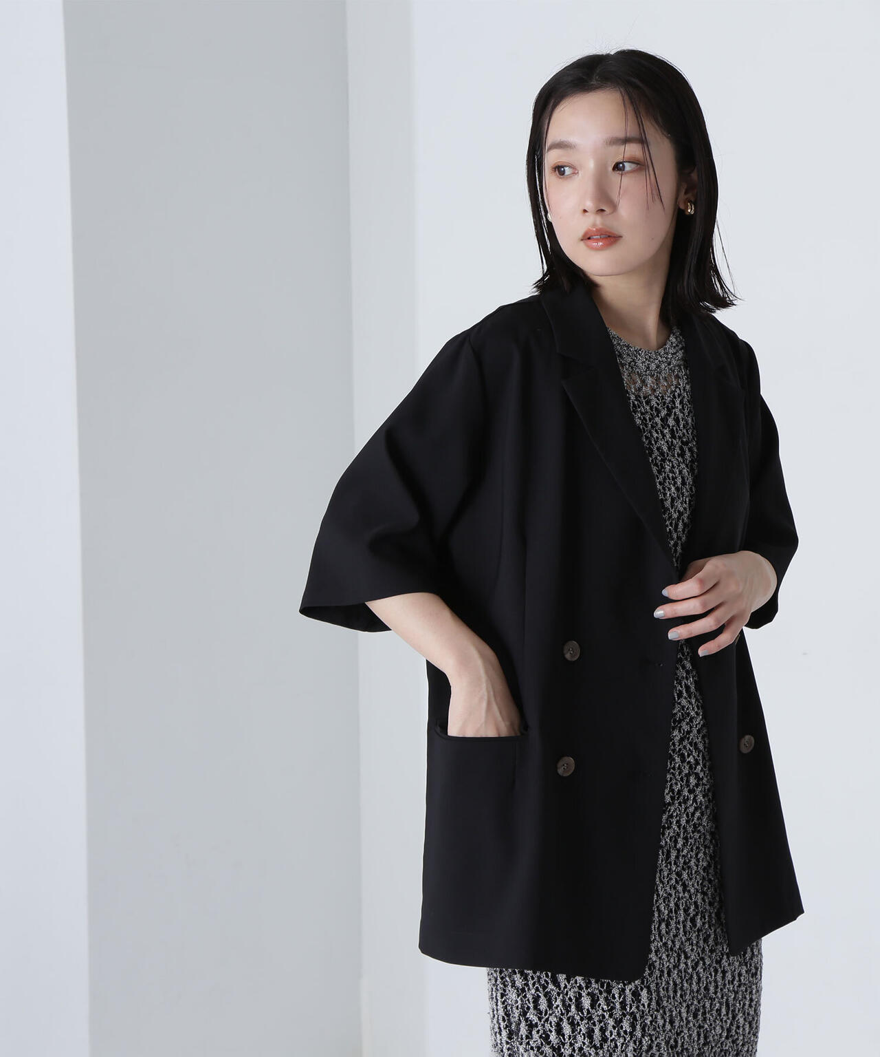 【THINK NATURAL】ハーフスリーブダブルジャケット*