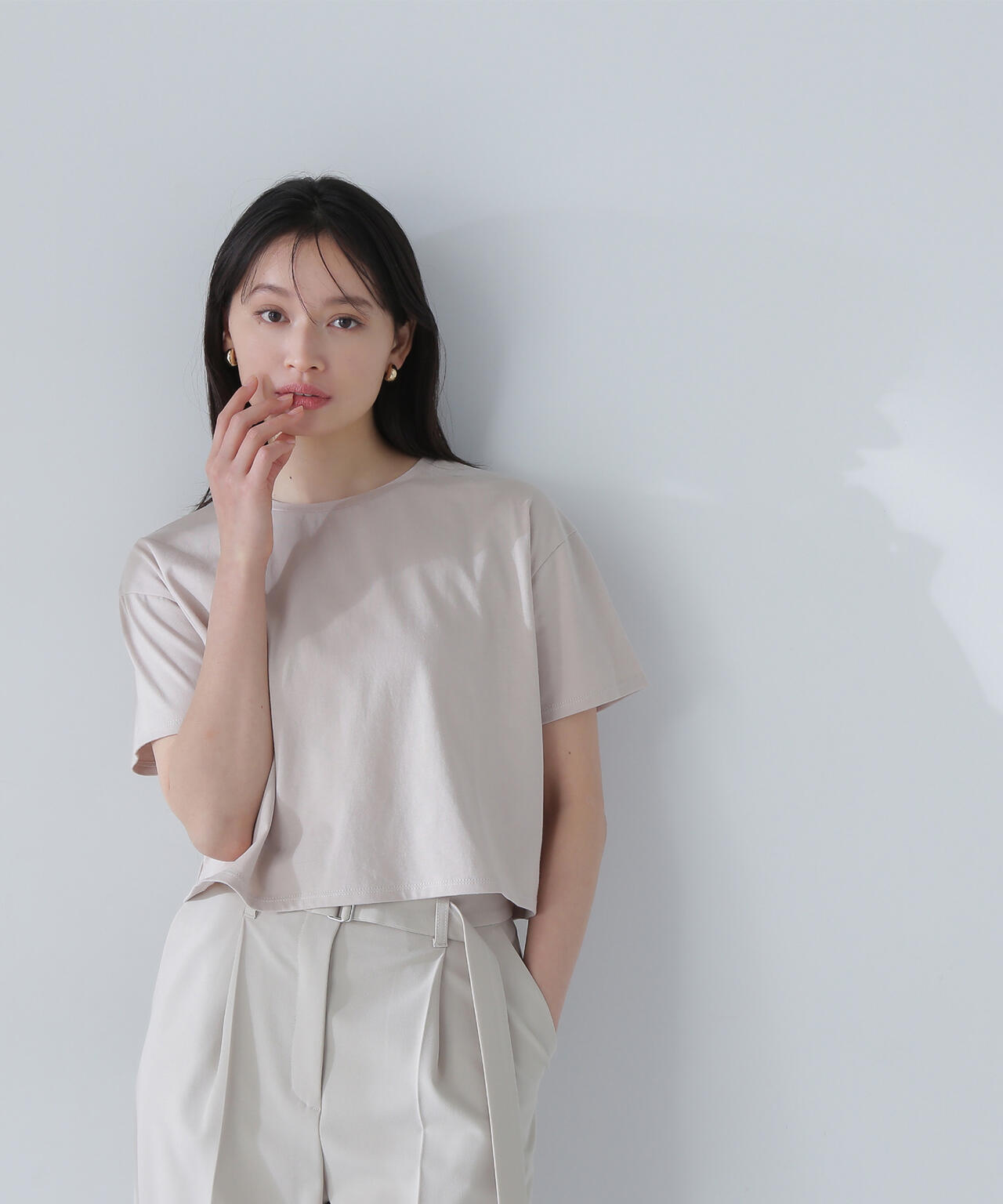 グロッシーシアーレイヤードTシャツ＊