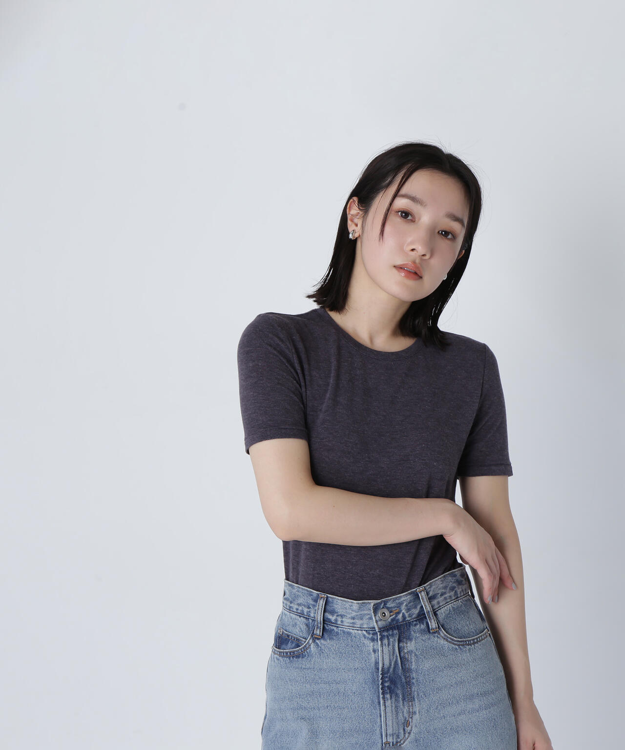 シアーストレッチTシャツ*