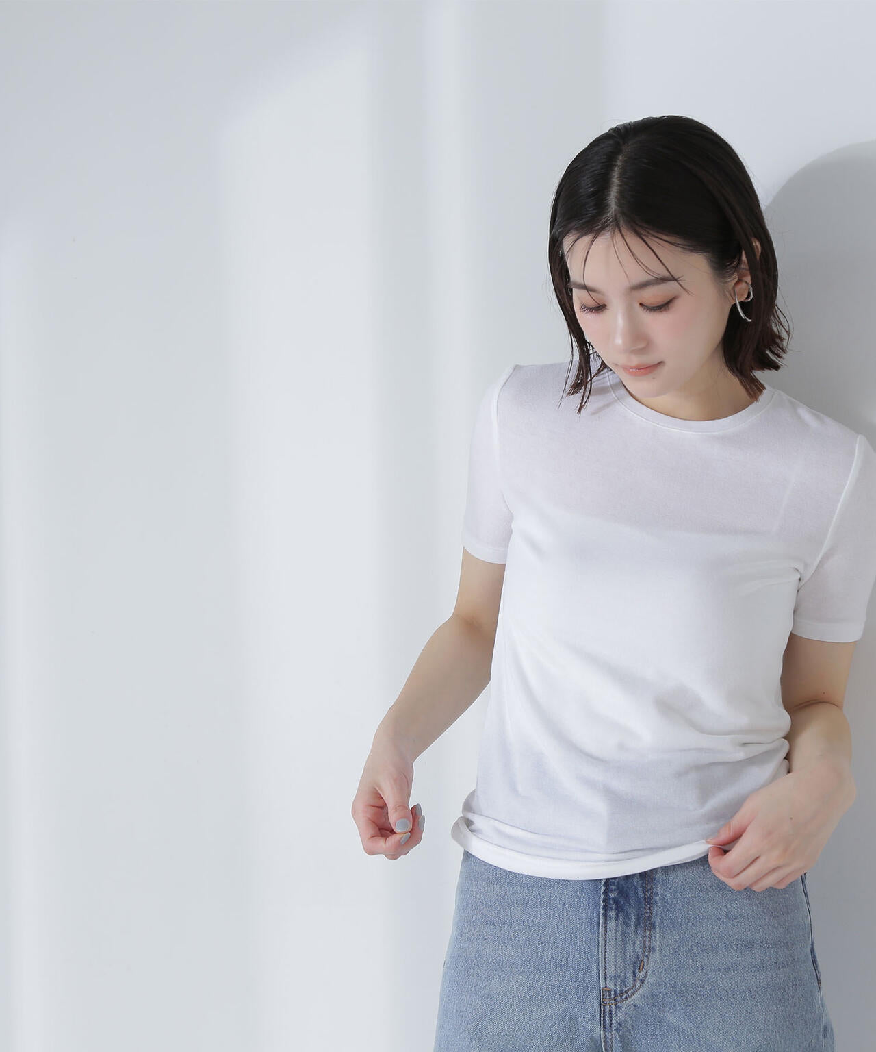 シアーストレッチTシャツ*