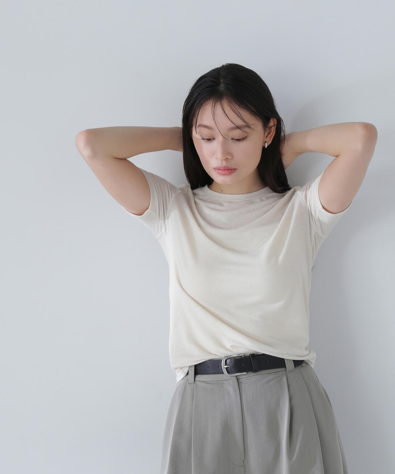 シアーストレッチTシャツ*