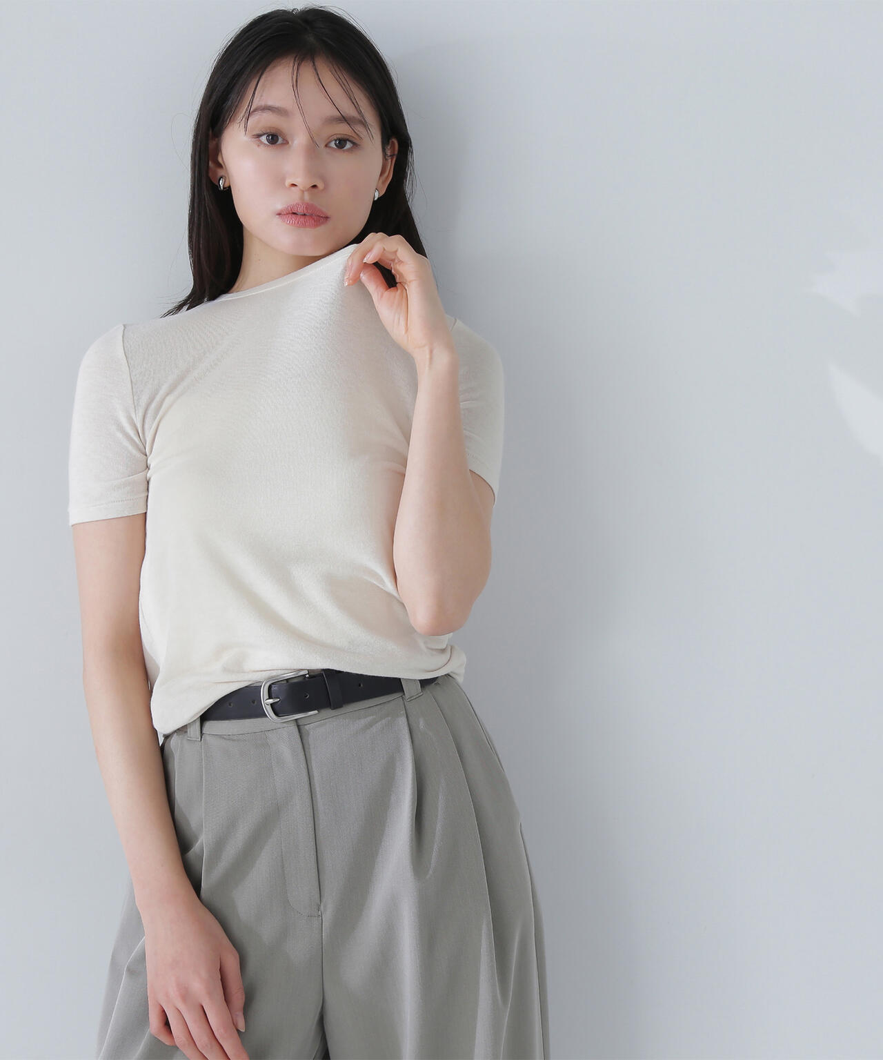 シアーストレッチTシャツ*