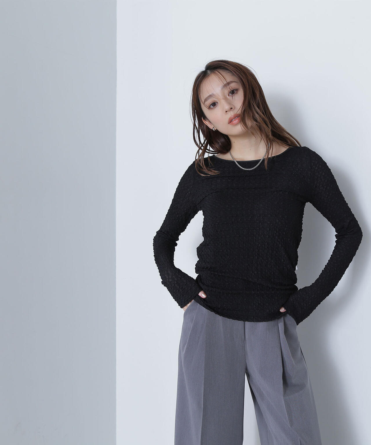 【THINK BEAUTY】バックシャンレースカットソー*
