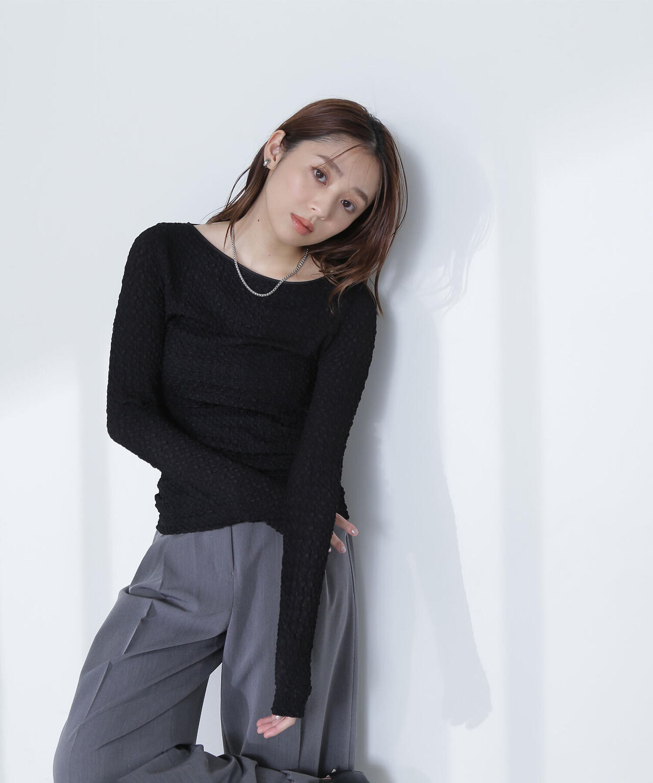 【THINK BEAUTY】バックシャンレースカットソー*