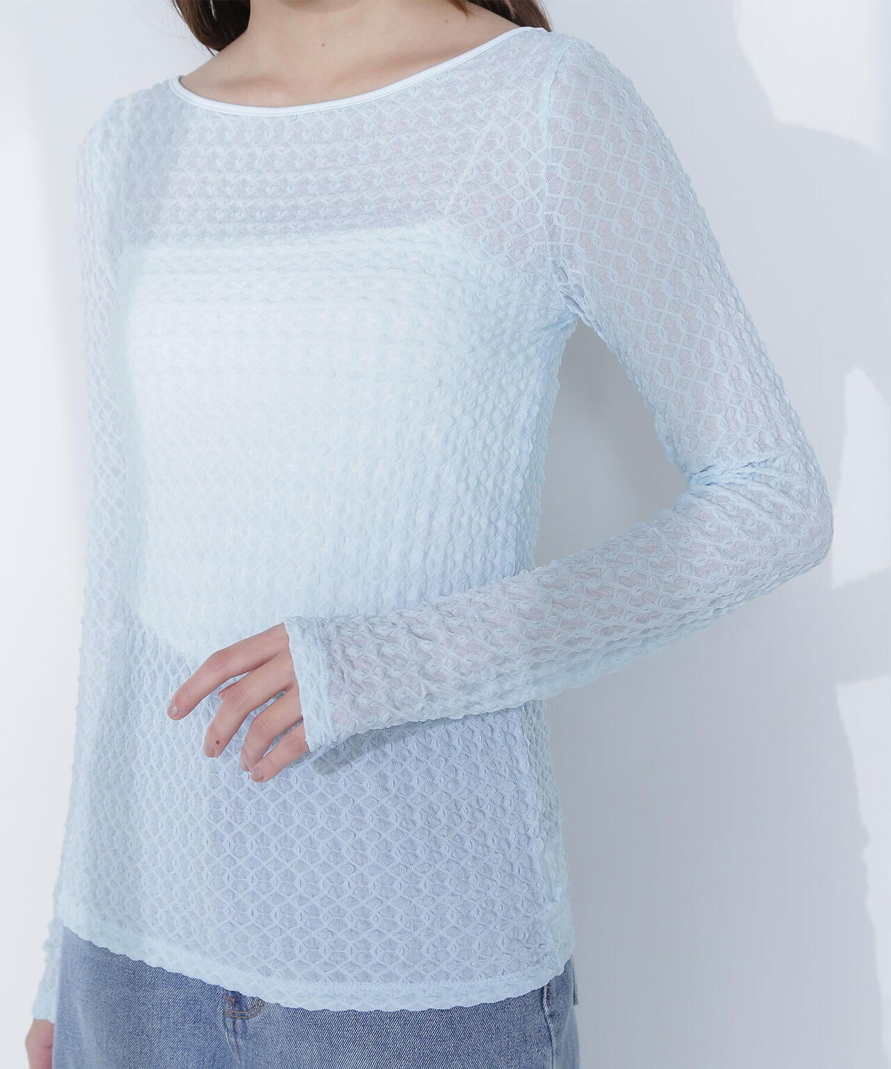 【THINK BEAUTY】バックシャンレースカットソー*
