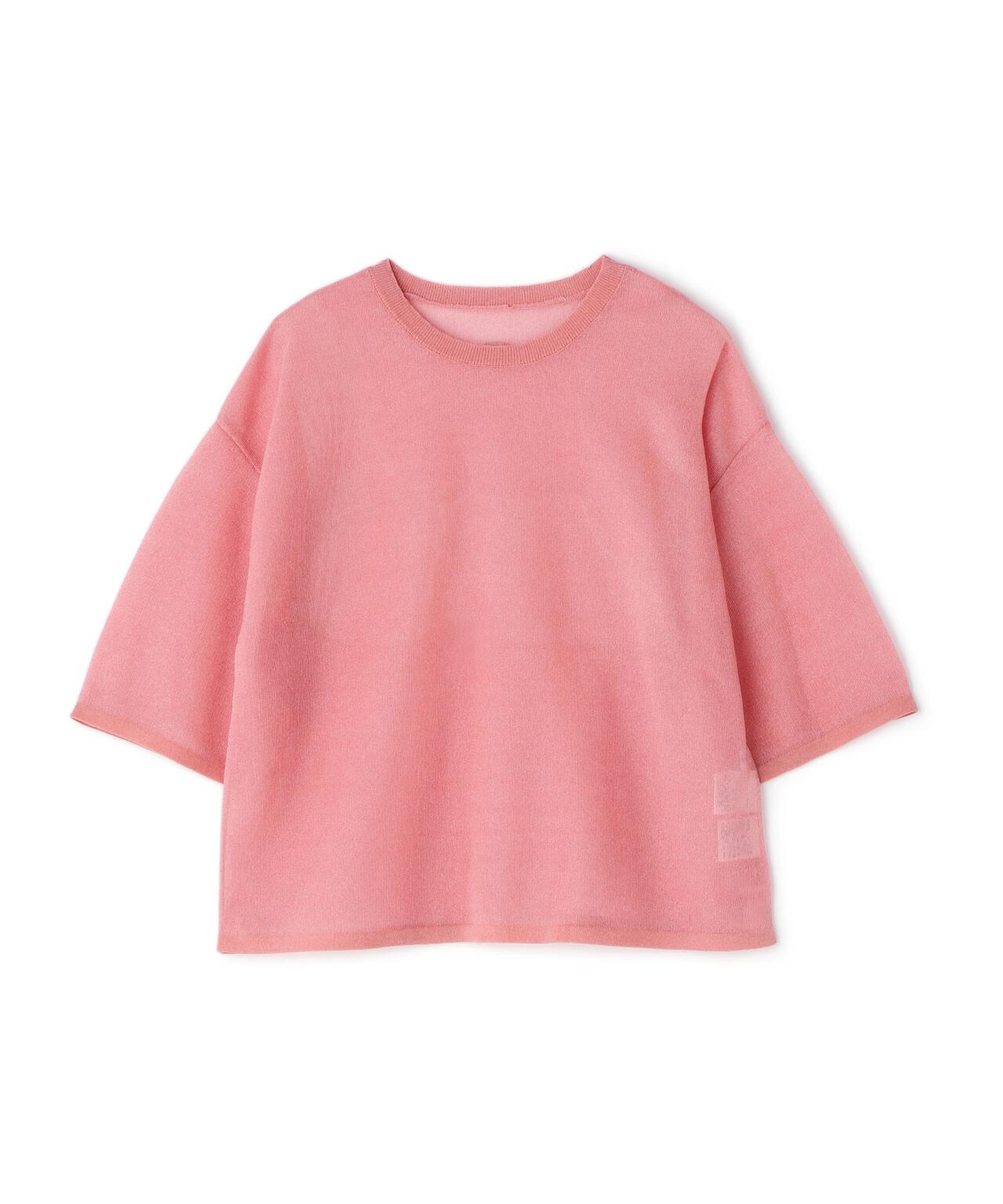 クロップドシアーニットTシャツ*