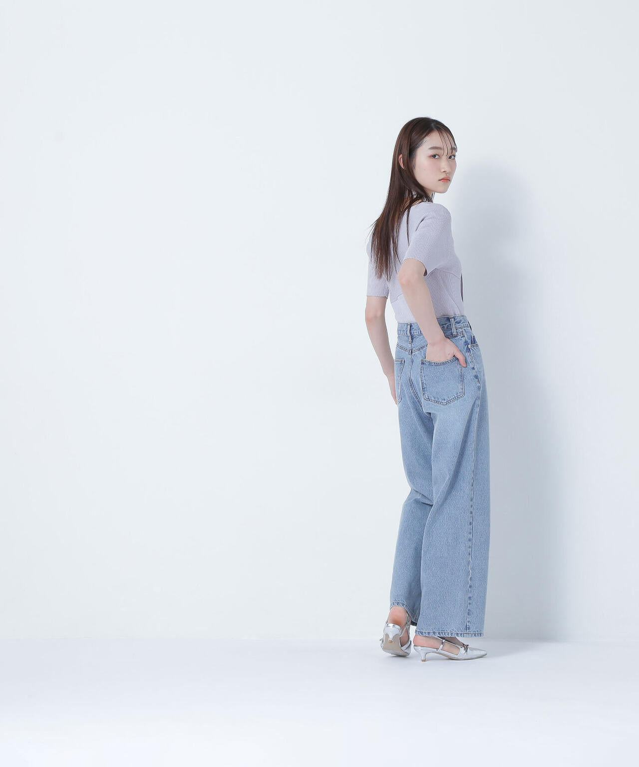 タイ付アシメネックニット*