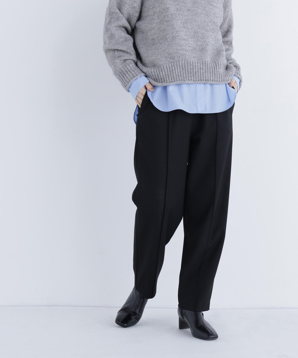 裏起毛イージーテーパードパンツ＊