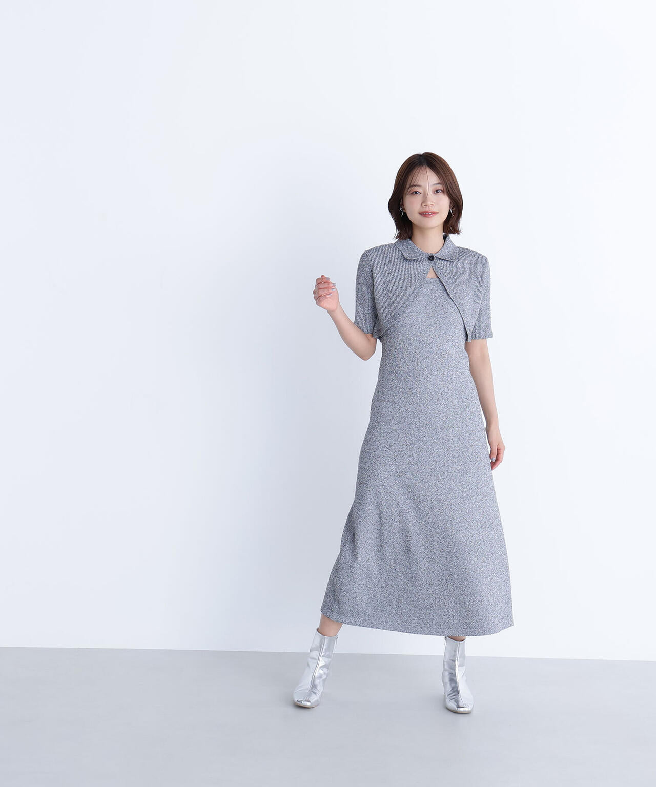 ショートボレロセットニットワンピース*